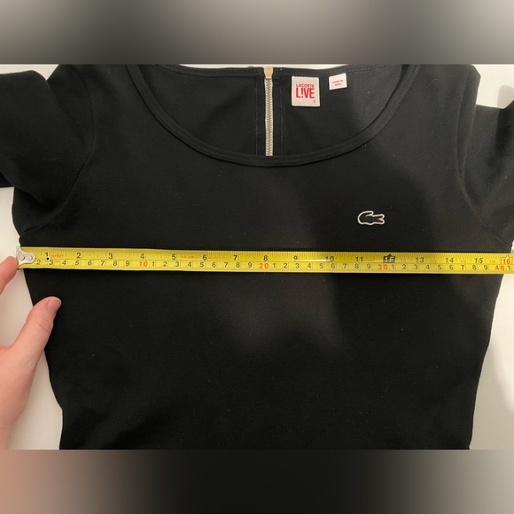 Lacoste LIVE Womens Dress Black Stretch Long Sleeve Pleated Shift Sz S - Picture 12 of 12